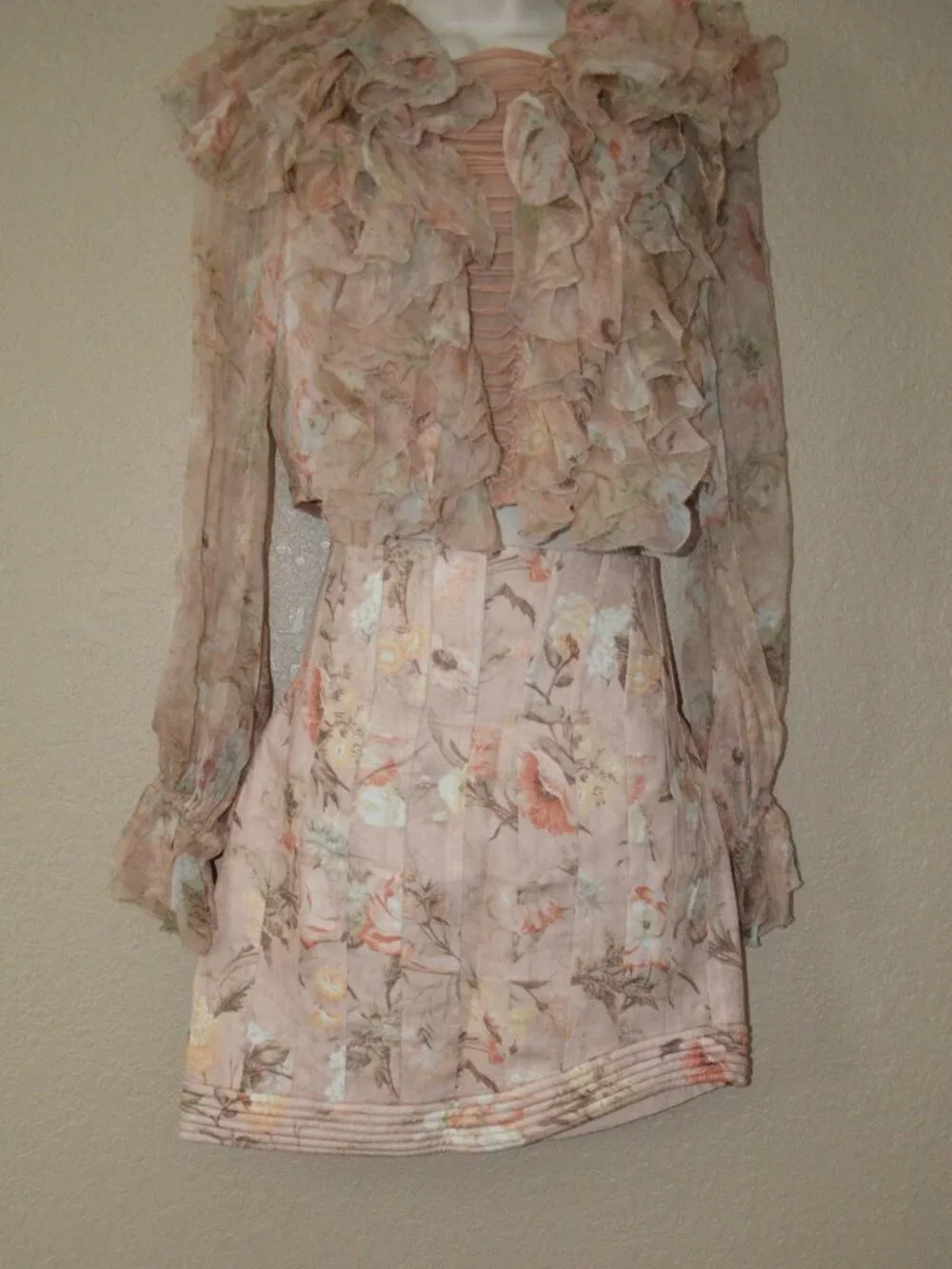 Sz 2 S Zimmermann Bowerbird Teased Blouse & Corselet Linen Skirt Set Outfit - Picture 10 of 16